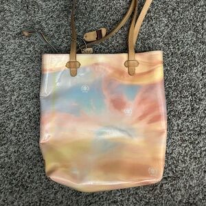 sky print consuela bag with tassel charm for sale